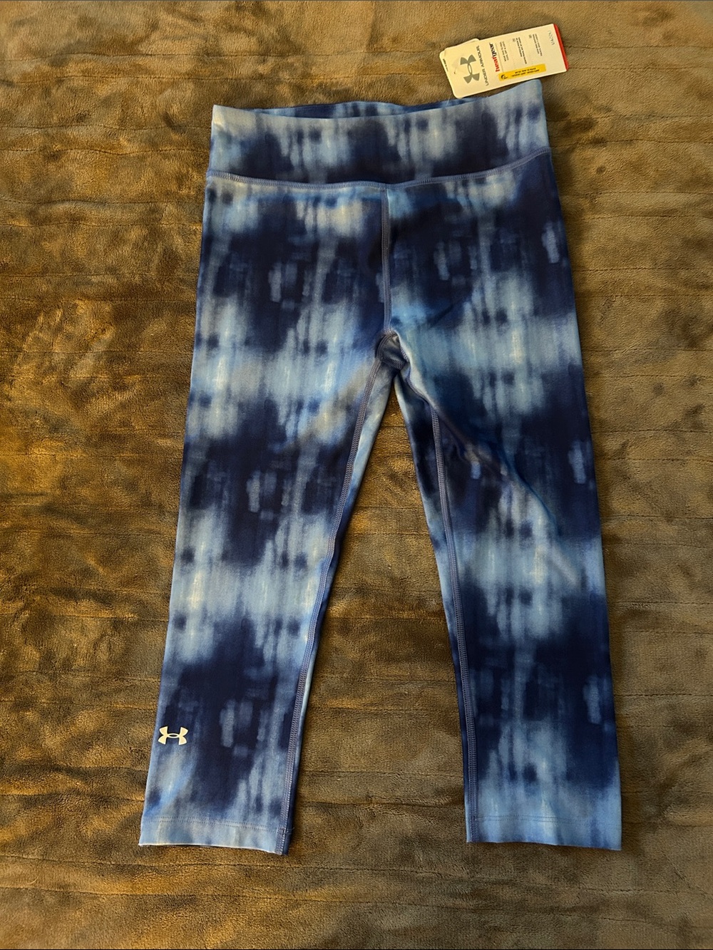 Under Armour Women’s Navy and Light Blue Tie-Dye Leggings